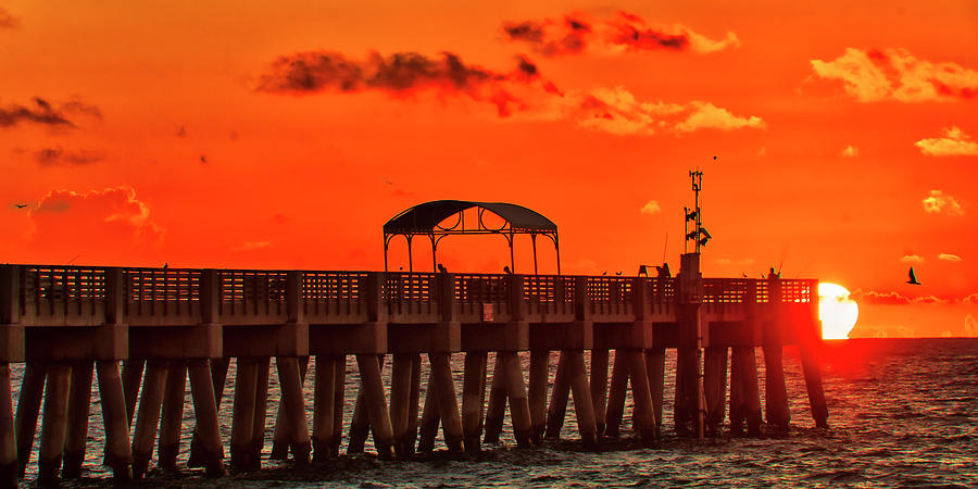 Sun Rising At The End Of The Pier Photograph by Don Durfee