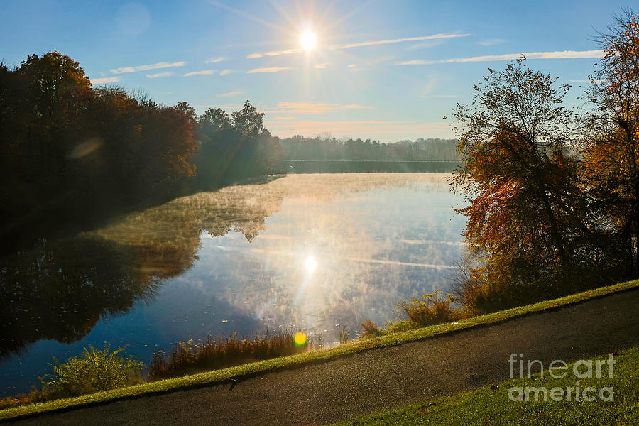 Sun Rising Over Lake Inspiration Photograph by Thomas Marchessault