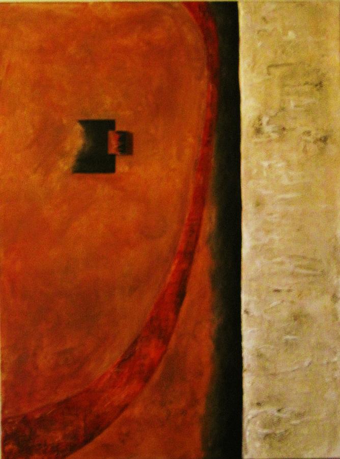Burnt Orange Painting - Sun Route by Jessica  De la Torre