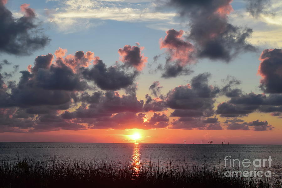 Sun Set Sea Clouds And Reflection Photograph