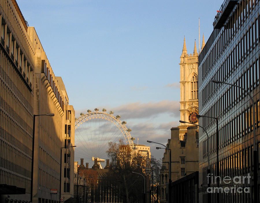 London Photograph - Sun Sets on London by Ann Horn