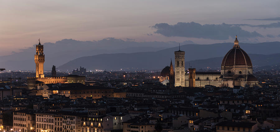 Sun Setting in Florence Italy  Photograph by John McGraw