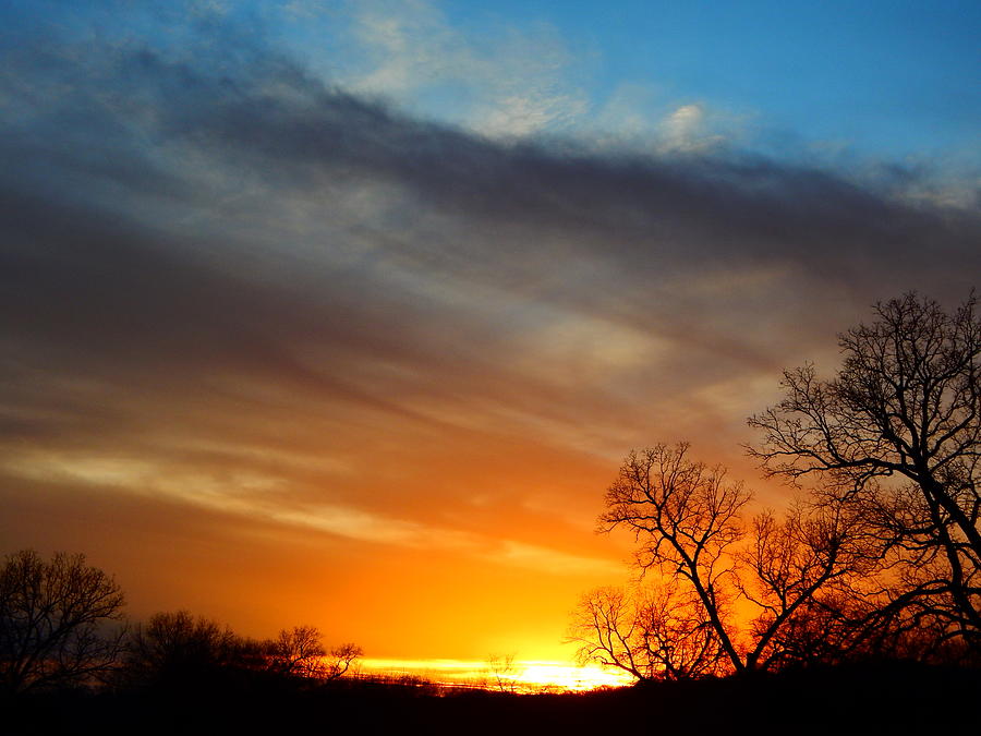 sun setting in Oklahoma Photograph by Virginia White