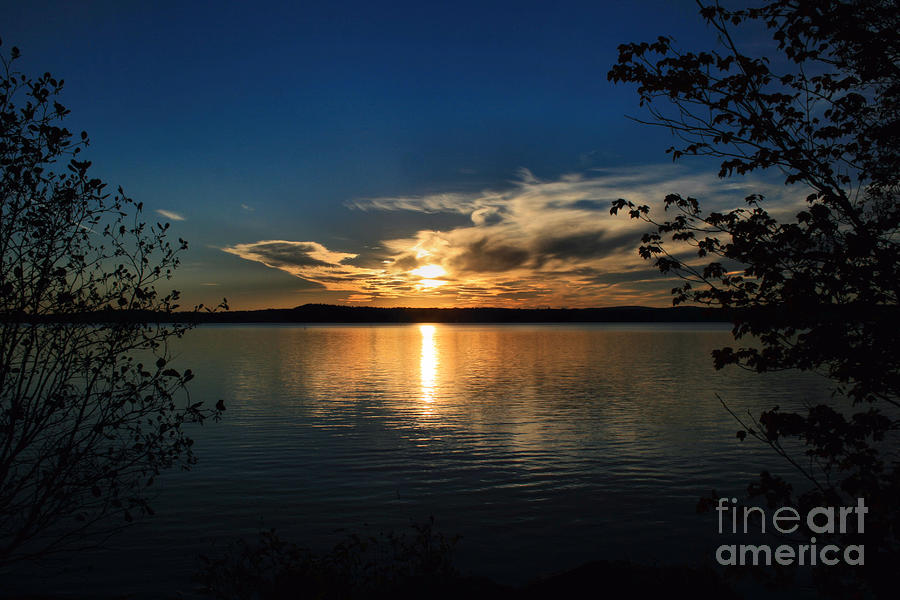 Sun Setting on Lake Auburn Photograph by Sandra Huston