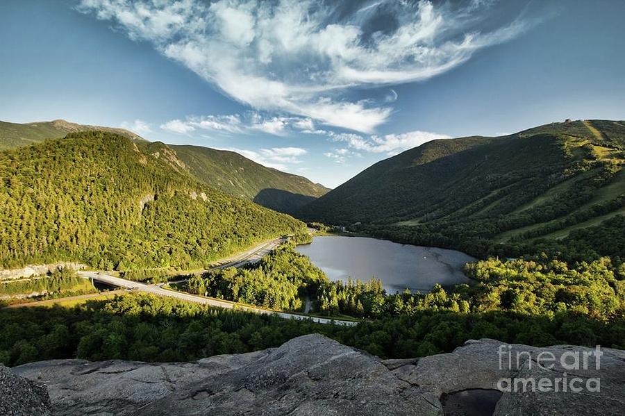 Echo Lake Photograph - Sun setting on the Notch by Diana Nault Echo Lake Photograph - Sun setting on the Notch by Diana Nault