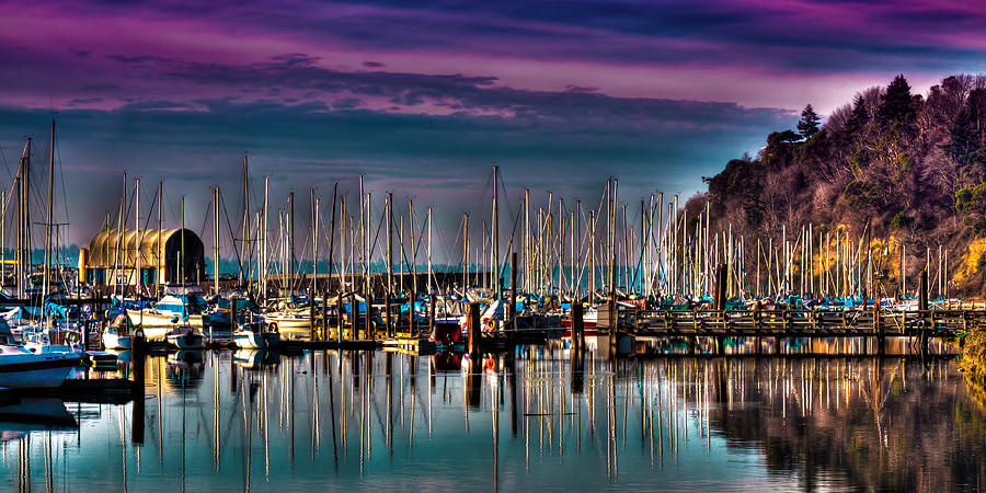 Boat Photograph - Sun Setting on the Sailboats by David Patterson