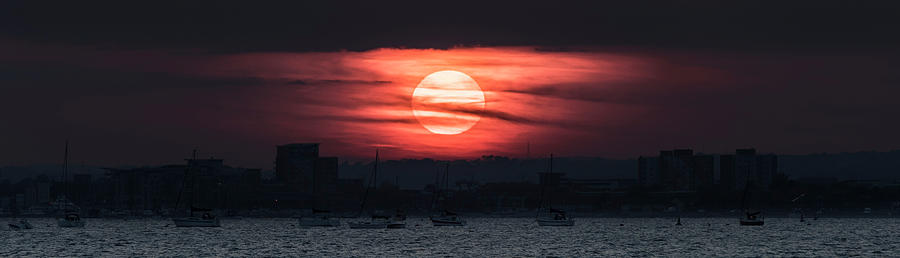 Sun Setting over Poole Harbour Photograph by Steven Poulton