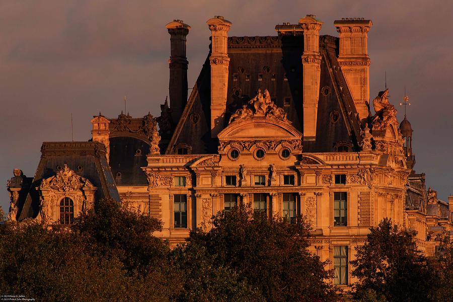 Sun Setting Over The Louvre  Photograph by Hany J
