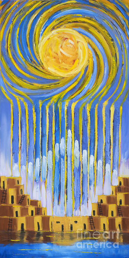 Abstract Painting - Sun Sky Rain by Jerry McElroy