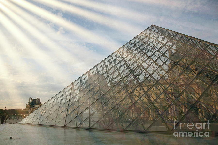 Sun Streak Light The Louvre  Photograph by Chuck Kuhn