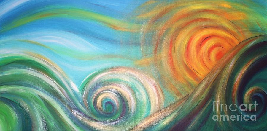 Sun Surf Sky Painting by Reina Cottier