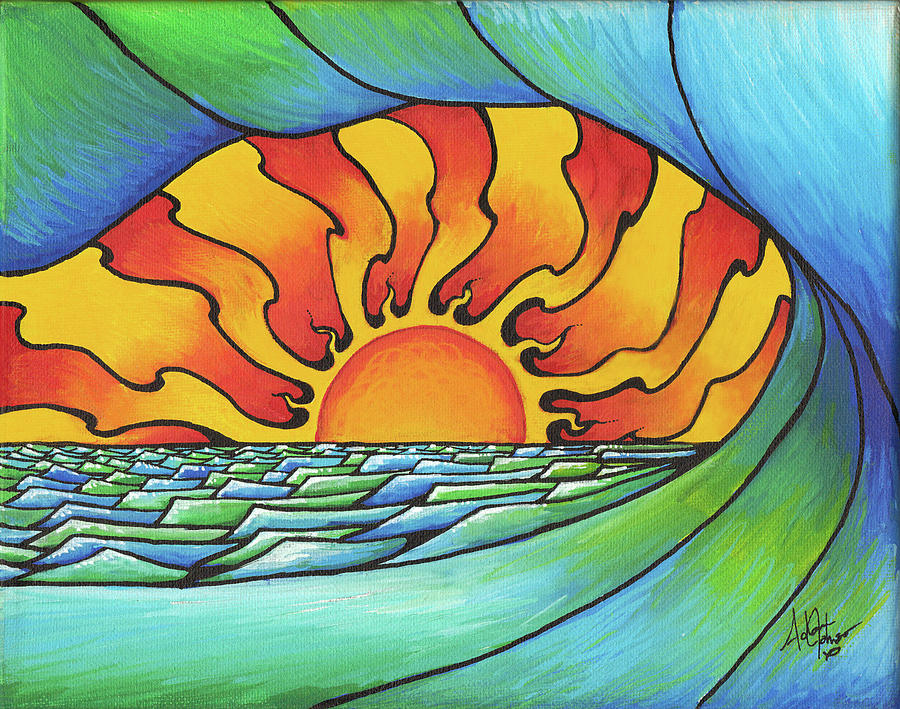 Sun through the Curl Painting by Adam Johnson