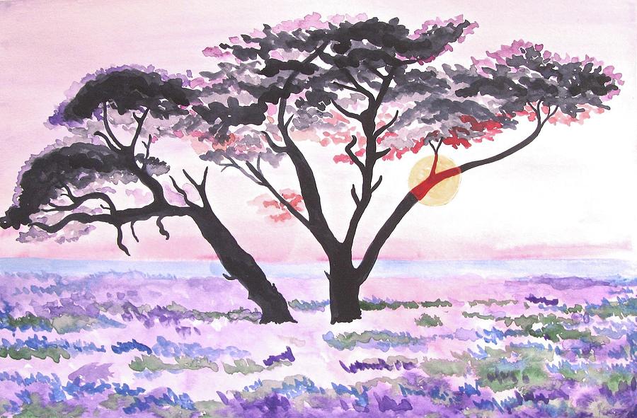Sun Tree Painting by Linda Williams