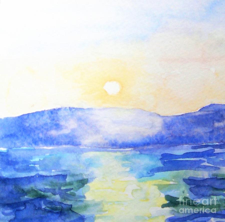 Sun Up Over Water Painting by Angela Cartner