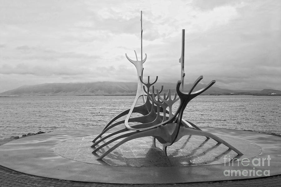 Sun Voyager, Reykjavik, Black and White Photograph by Catherine Sherman