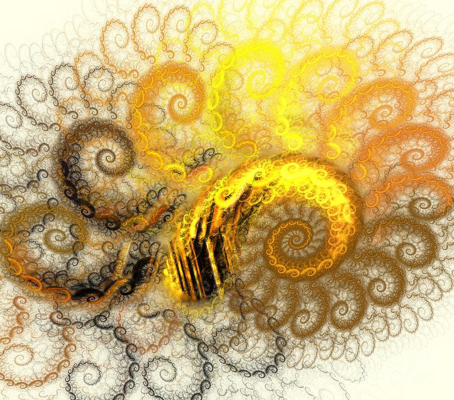 Abstract Digital Art - Sun Web Spirals by Kim Sy Ok