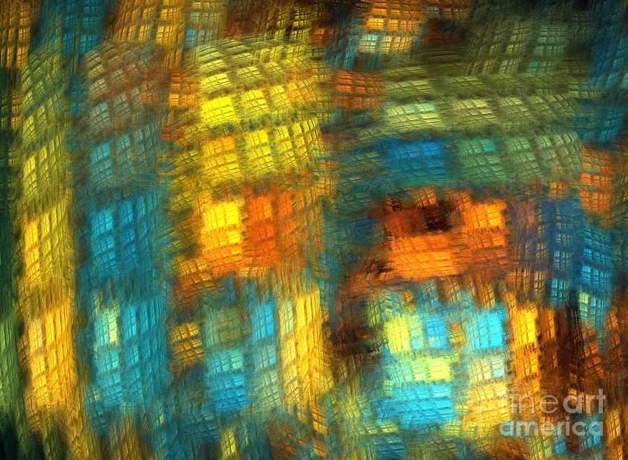 Abstract Digital Art - Sun Windows by Kim Sy Ok