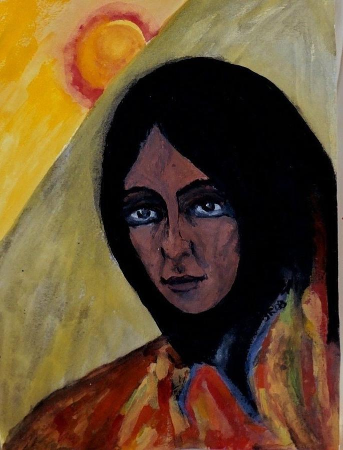 Abstract Painting - Sun Woman by Judith Redman