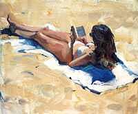 Sunbather Painting - Sunbather by Ed Slack Sunbather Painting - Sunbather by Ed Slack