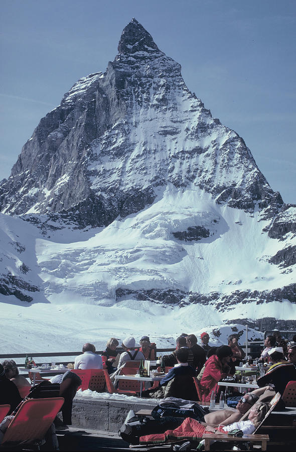 Famous Photograph - Sunbathers at the Matterhorn by Carl Purcell