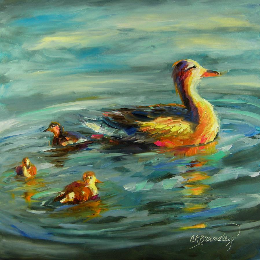 Ducksie Chicks Painting by Chris Brandley
