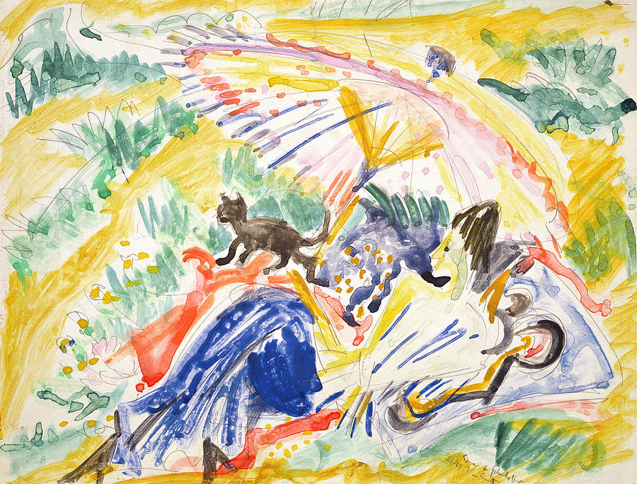 Sunbathing Painting by Ernst Ludwig Kirchner