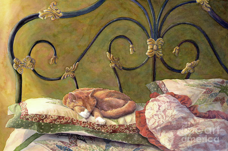 Cat Painting - Sunbeam Dreamin by Malanda Warner