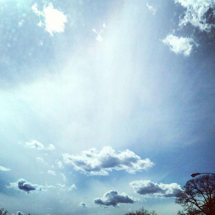 Nature Photograph - Sunbeam In The Clouds. #cloudscape by Genevieve Esson