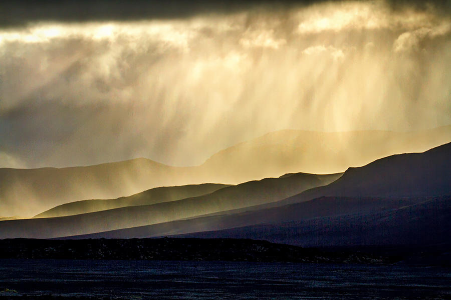 Sunbeams on a Hillside - Iceland Photograph by Stuart Litoff