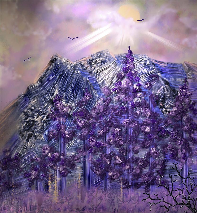 Sunbeams Over the Mountains Digital Art by Artful Oasis