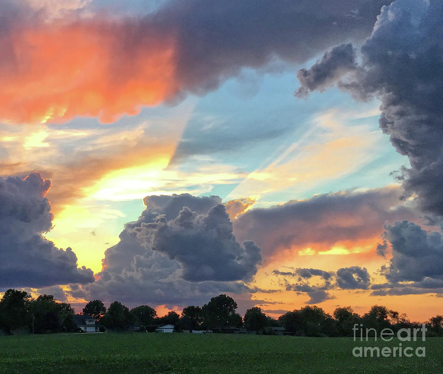 Sunbeams Through The Evening Sky Photograph by Luther Fine Art