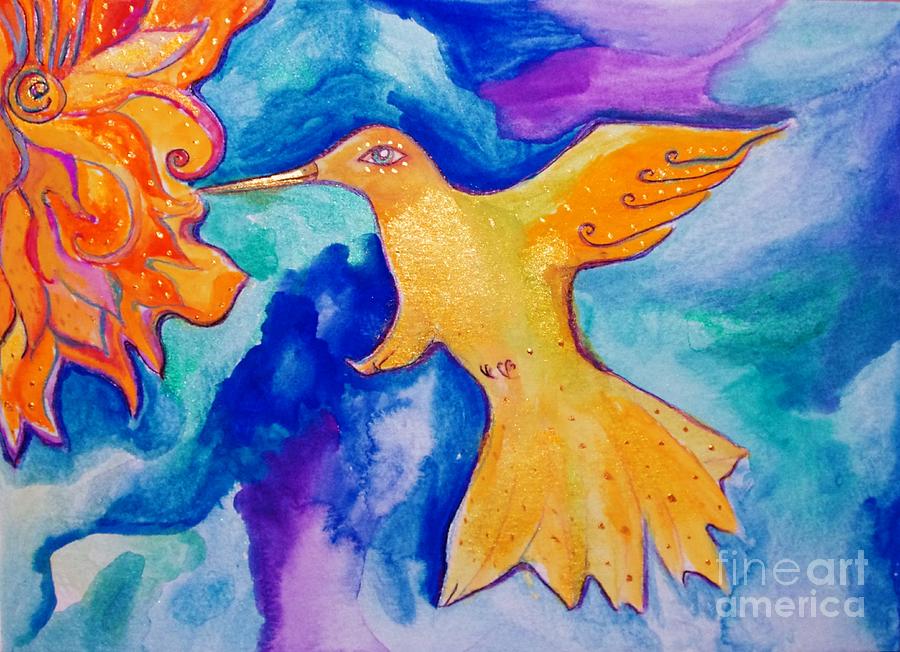 Fantasy Painting - Sunbird by Garden Of Delights