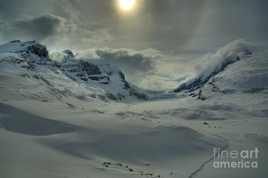 Sunburst Over The Columbia Icefield Photograph by Adam Jewell