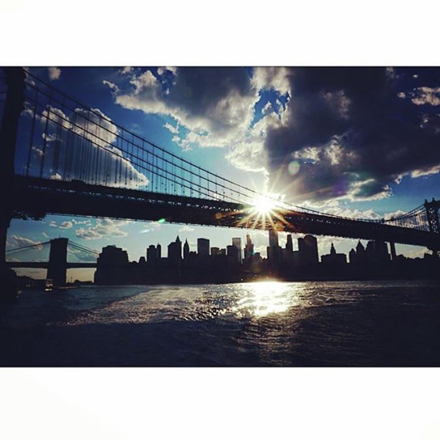 Newyorkcity Photograph - Sunburst Over The Manhattan Bridge by Picture This Photography