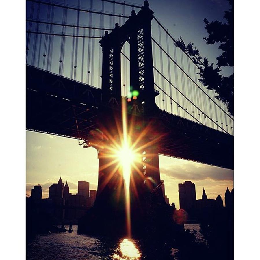New York City Photograph - Sunburst Through The Manhattan Bridge by Picture This Photography