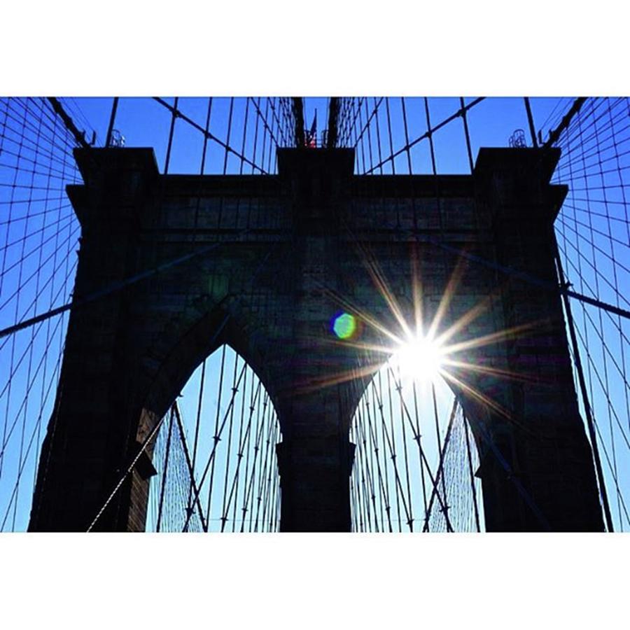 New York City Photograph - Sunburst Within The Brooklyn Bridge #ny by Picture This Photography
