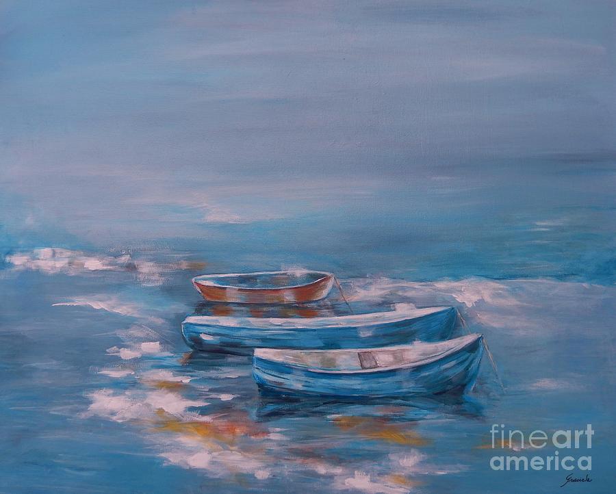 Boat Painting - Sunday afternoon by Graciela Castro