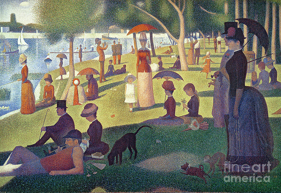 Georges Pierre Seurat Painting - Sunday Afternoon on the Island of La Grande Jatte by Georges Pierre Seurat