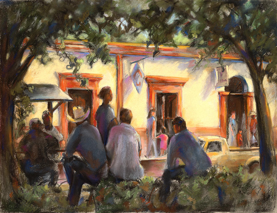 Sunday at the Alameda Pastel by Joan Jones
