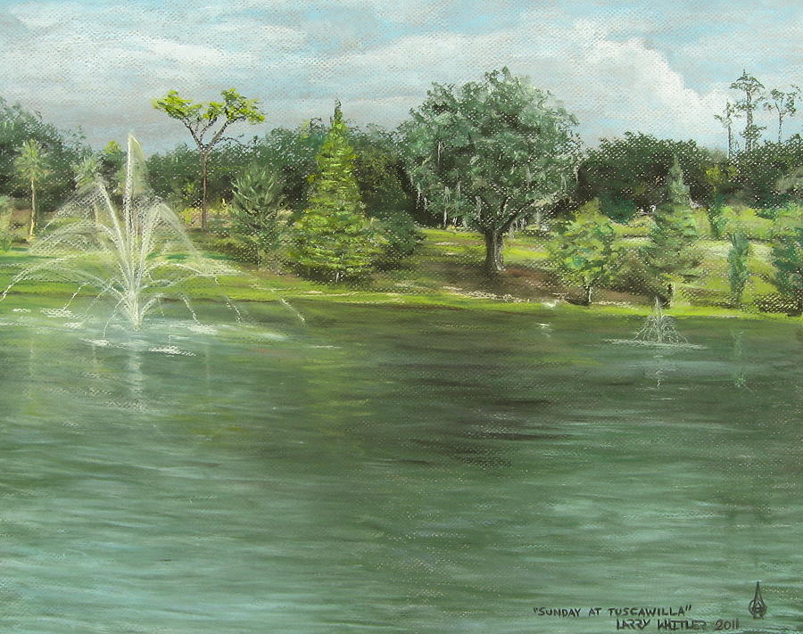 Sunday At Tuscawilla Pastel by Larry Whitler