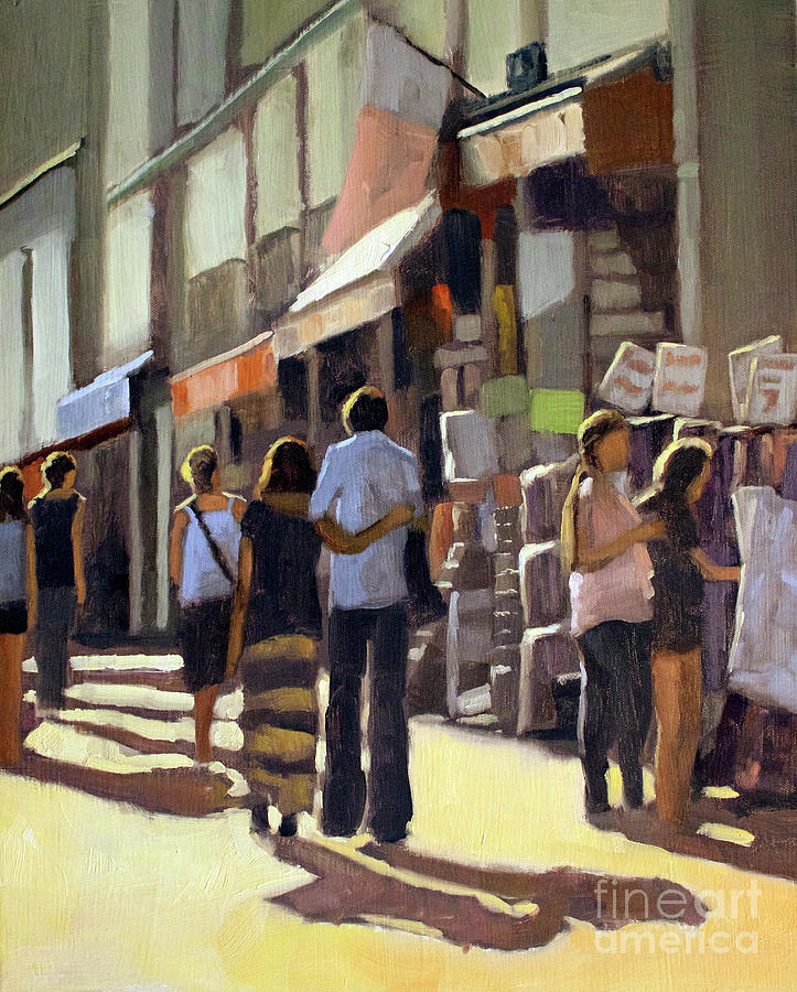 City Painting - Sunday bazaar by Tate Hamilton