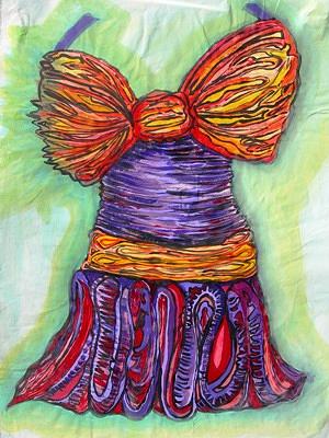 Bbq Painting - Sunday Going to BBQ Dress by Donna Zoll