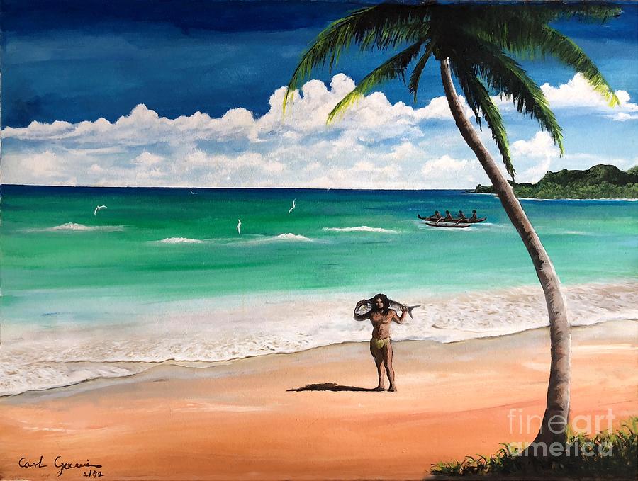 Sunday in paradise  Painting by Carl Gouveia