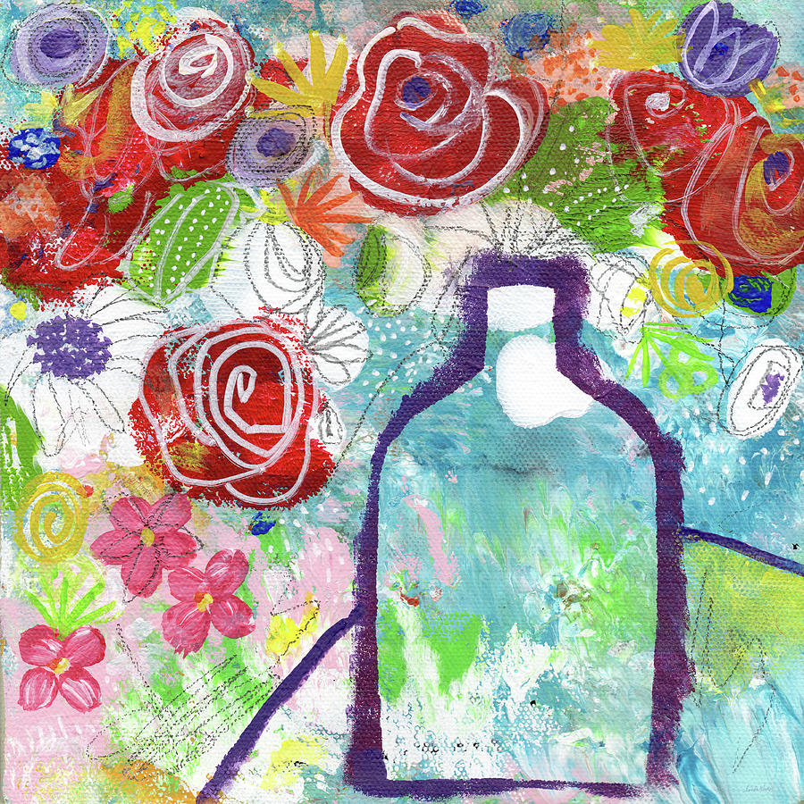 Sunday Market Flowers 2- Art by Linda Woods Painting by Linda Woods