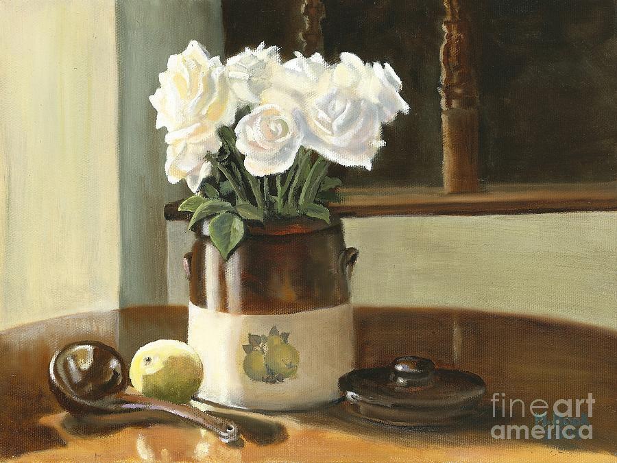 Sunday Morning and Roses - Study Painting by Marlene Book