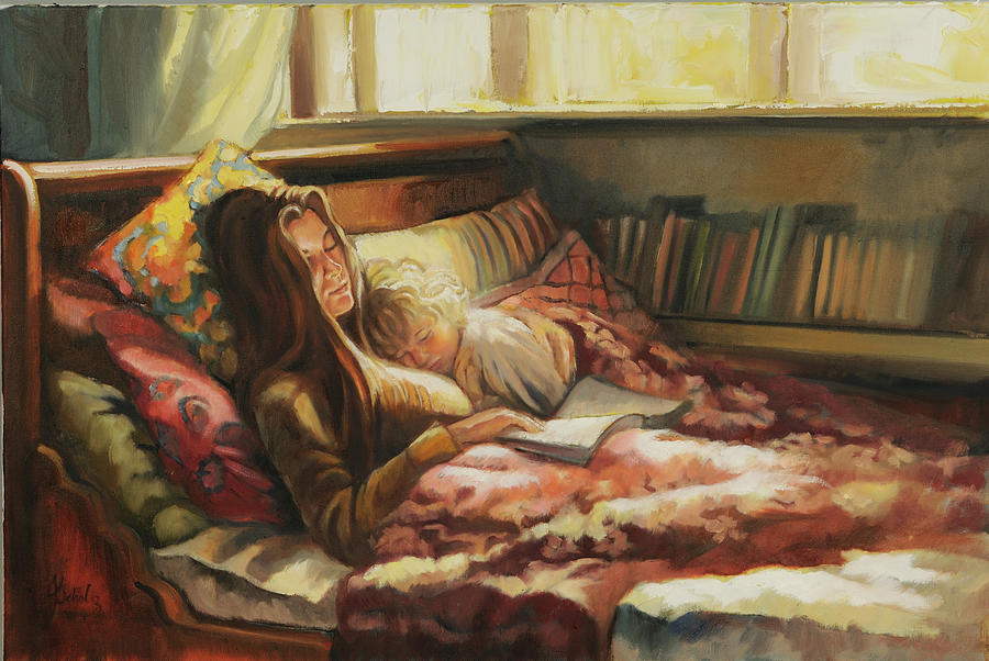 Book Painting - Sunday Morning by Jonel Scholtz