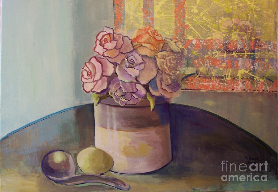 Sunday Morning Roses Through the Looking Glass Painting by Marlene Book
