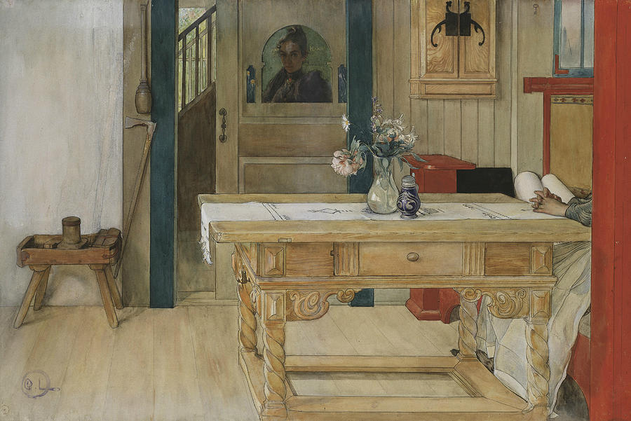 Sunday Rest Painting by Carl Larsson