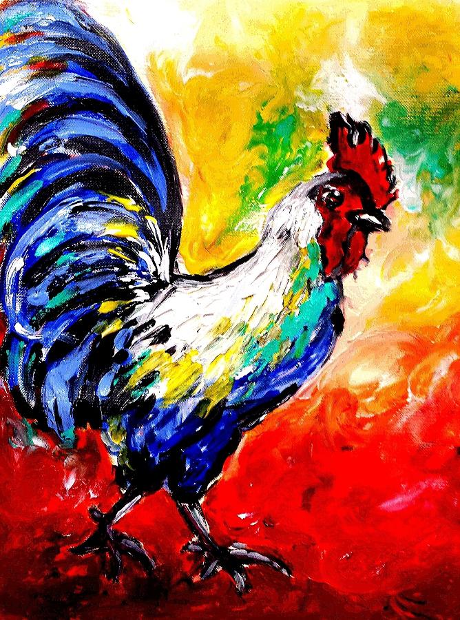 Sunday rooster  Painting by Hae Kim