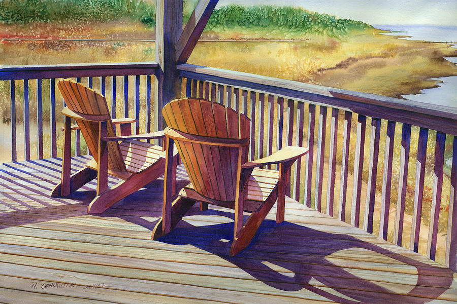 Sundeck Geometry VII Painting by Marguerite Chadwick-Juner